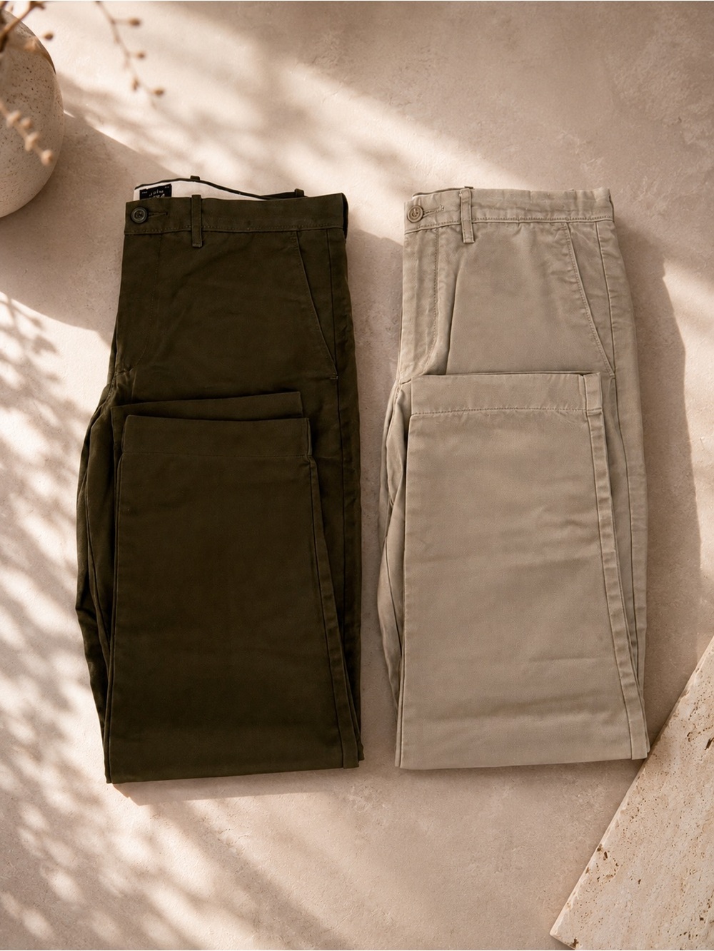 J.Crew 770 Straight Fit Stretch Chino Pants Light Khaki & Olive Green Sz 32